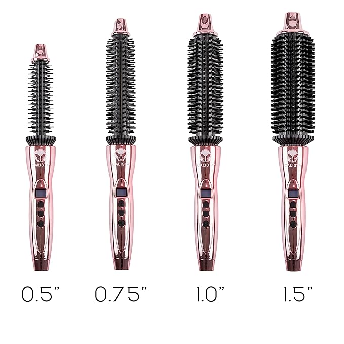CALISTA Perfecter Pro Heated Round Brush | Lift, Volumize, and Style with No Heat Damage for Healthier-Looking Hair | 1.5" for Long Hair Styles | Dual Voltage & Adjustable Temp (1.5, Rose Gold)