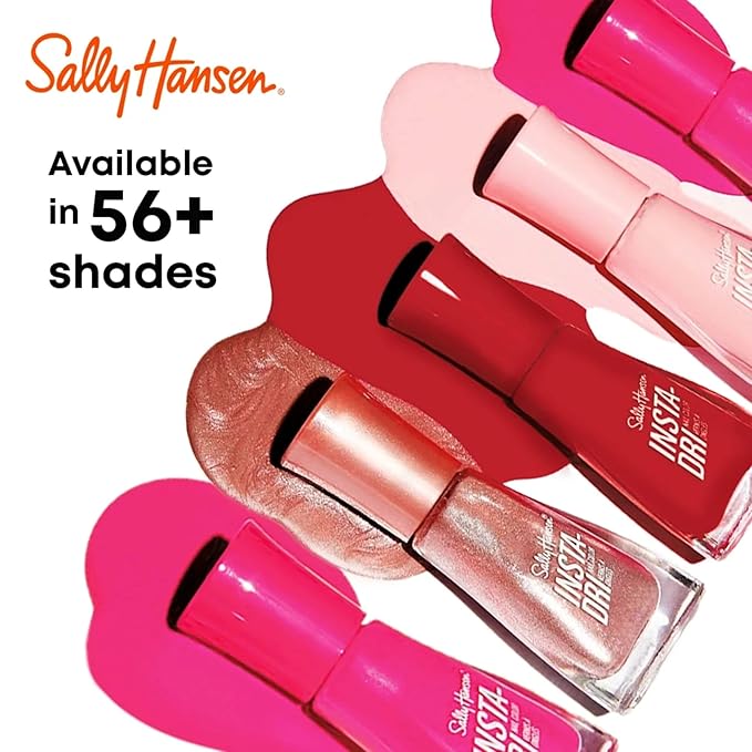 Sally Hansen Insta-Dri Crystal Nail Polish | Quick Dry, Long Lasting, Streak-Free Shine | Semi-Opaque, Shimmery | 117 Ruby Reflection | Holographic Ruby Red Nail Color