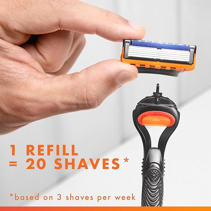Gillette Fusion5 Razor Blade Refills for men- 12 Count – 5-Bladed with Lubrication Strip and Precision Trimmer