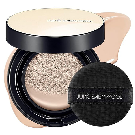 JUNG SAEM MOOL Essential Skin Nuder Cushion | Natural Finish, Buildable Coverage Cushion Foundation by Korean Makeup Artist (Refill Not Included, 0.49 Fl Oz, SPF 50), 19 Pink Light
