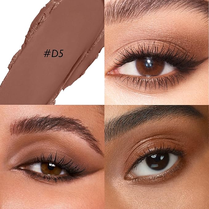 Reddish Brown Matte Eyeshadow Stick - Cream Neutral Eyes Shadow Pencil Buildable Brightener Crayon Eyeliner Highlighter Makeup, Lightweight Waterproof & Smudge Proof for Easy Quick Application