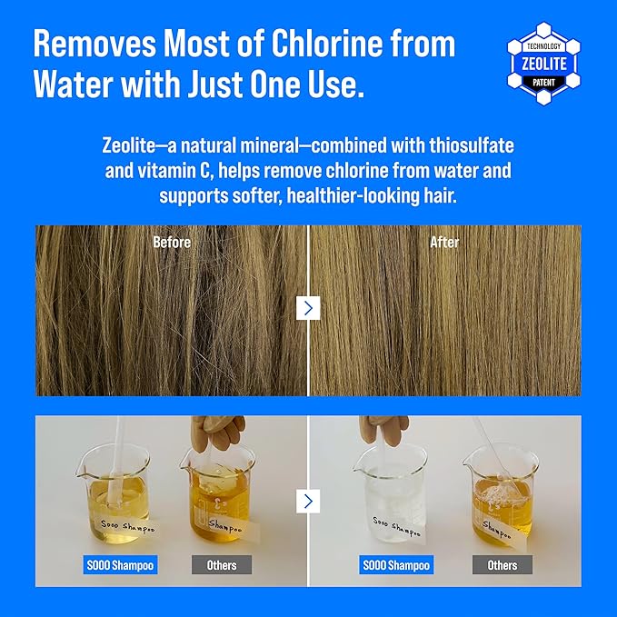 SOOO Swim Shampoo, Chlorine Removal After Swim Shampoo for Swimmers, Removes Salt & Residue, Refreshing dry itchy Scalp & Pool Odor, Citrus Scent, Silicone & Paraben-Free 16.9 fl. oz.