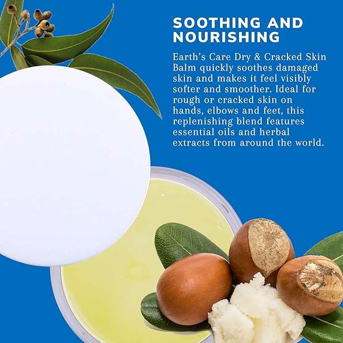 Earth's Care Dry and Cracked Skin Balm, Allergy-Tested, No Parabens, Colors or Fragrances, 2.5 OZ.