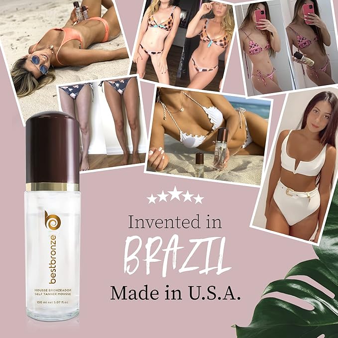 Best Bronze Clear Self Tanner Kit Mousse with Mitt – Sunless Tanner Foam for Customizable Self Tan, Light to Dark Fake Tan – Vegan Tanning Mousse – Sunless Tanning Foam (5.07 Fl Oz & Mitt)