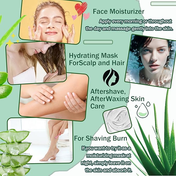 JunKuJK 99% Purity Aloe Vera Gel - Hydrating Aloe Vera Gel for Face and Skin,No Sticky Moisturizing Aloe Gel(5 pcs) B