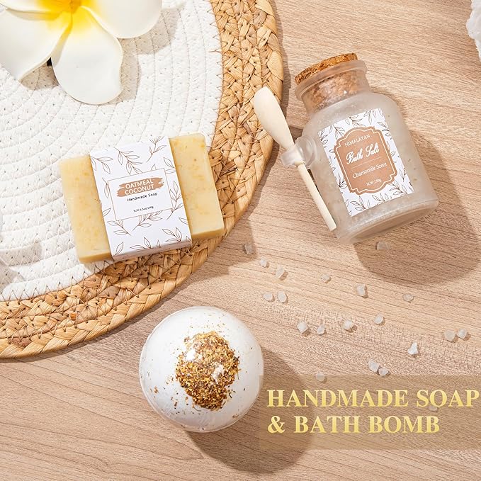 CuriBox Get Well Gifts for Women Self Care Gifts Basket - Relaxing Spa Care Package After Surgery Thinking of You Birthday Gift - Feel Better Sympathy Gift Set for Her Mom Sister Friend Wife (Beige)