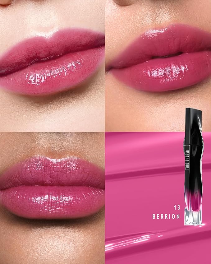 Stellar Dust Lip Stain 13 Berrion, Transfer-Proof & Smudge-Proof Lip Gloss, Vibrant Berry Pink Tinted Glossy Finish, High-Pigment Vibrant, Hydrating Lightweight Long-Lasting Lip Makeup