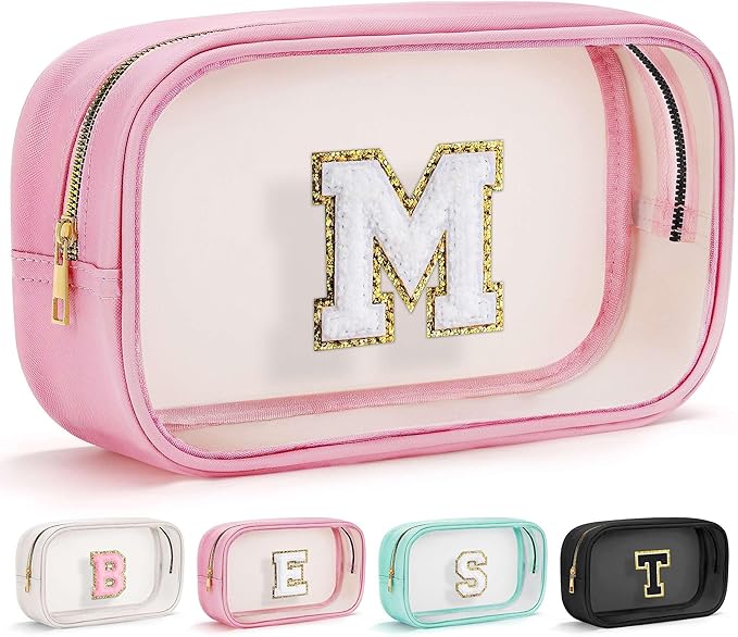 YOOLIFE Valentines Gifts for Grandkids Teacher Gift Travel Toiletry Bag Clear Makeup Bag Travel Essentials Christmas Gifts for Girls Teen Girlfriend Kids Birthday Gift Stocking Stuffers Pink M