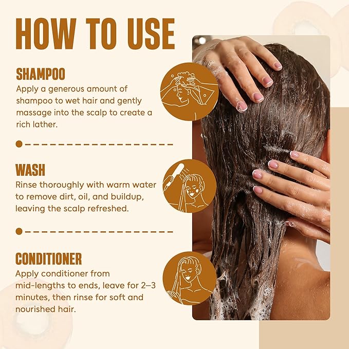 INFINA ESSENTIALS Batana Oil Shampoo and Conditioner Set | 16 fl oz Each | with Biotin & Tea Tree | Moisturizing, Strengthening & Nourishing Formula | Promotes Hair Growth and Thickness