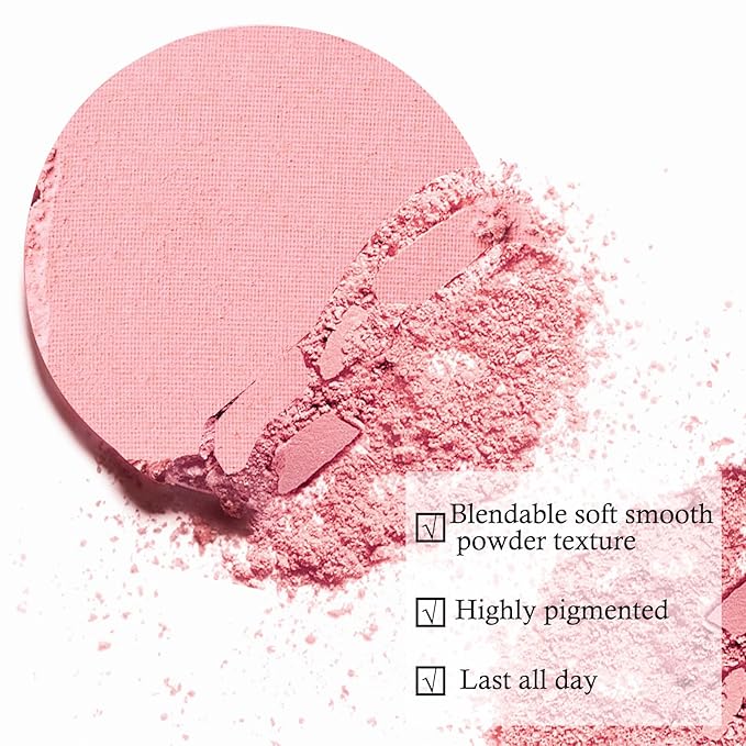 Boobeen Single Color Blush Face Blush Palette Matte Easily, Lightweight