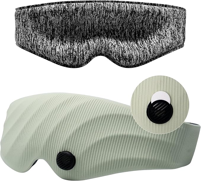 AiSleep Sleep Mask, Scented Eye Mask for Sleep, 100% Blackout Eye Mask for Women Men, 3D Contoured Cup, Zero Pressure Soft Comfortable Sleep Mask for Travel-Green