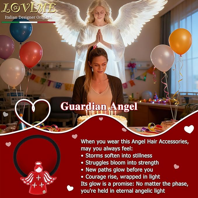 2025 Inspirational Birthday Gifts for Women Girls, Original Italian Designed "Guardian Angel" Durable Ponytail Holders, Premium Acetate French Hair Tie, Cute Birthday Christmas Gifts With Gift Box