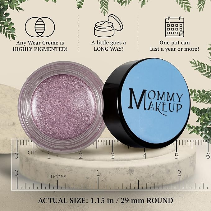 Mommy Makeup Any Wear Creme Eyeshadow - Waterproof, Crease-Proof, Long Lasting, High Pigment, Oil-free - Cream to Powder for Eyes, Cheeks & Lips (Elsa)
