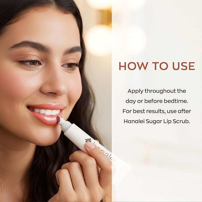 Hanalei Lip Treatment for Dry, Chapped Lips – Intensive Overnight Moisturizer with Kukui Oil, Shea Butter & Grapeseed Oil – Hydrating Balm for Healing Cracks – Rose Pink Tint, 15g – Cruelty-Free