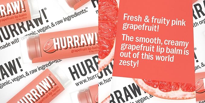 Hurraw! Grapefruit Lip Balm, 2 Pack: Palm