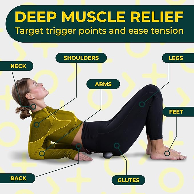 Deep Recovery Yoga Deep Tissue Massage Ball Set, Firm Density – 2.9-Inch Myofascial Release Balls for Feet, Back, Neck, Legs & Arms – Trigger Point & Mobility Therapy (2-Pack)