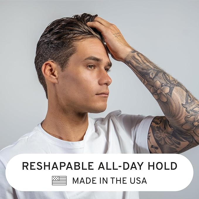 Hardworking Gentlemen Medium Hold Hair Clay For Men, Matte Finish, Holds All Day, Smooth Application, Natural Scalp-Boosting Formula, 3 oz - Made in the USA