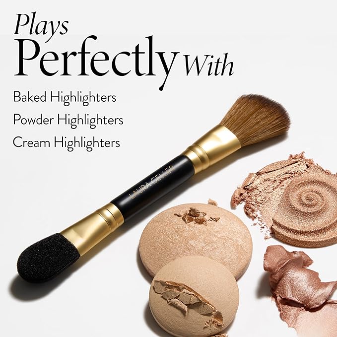 LAURA GELLER NEW YORK Cosmetic Professional Makeup Brushes - Cruelty-Free - 10 Dual-Ended Highlighter Brush