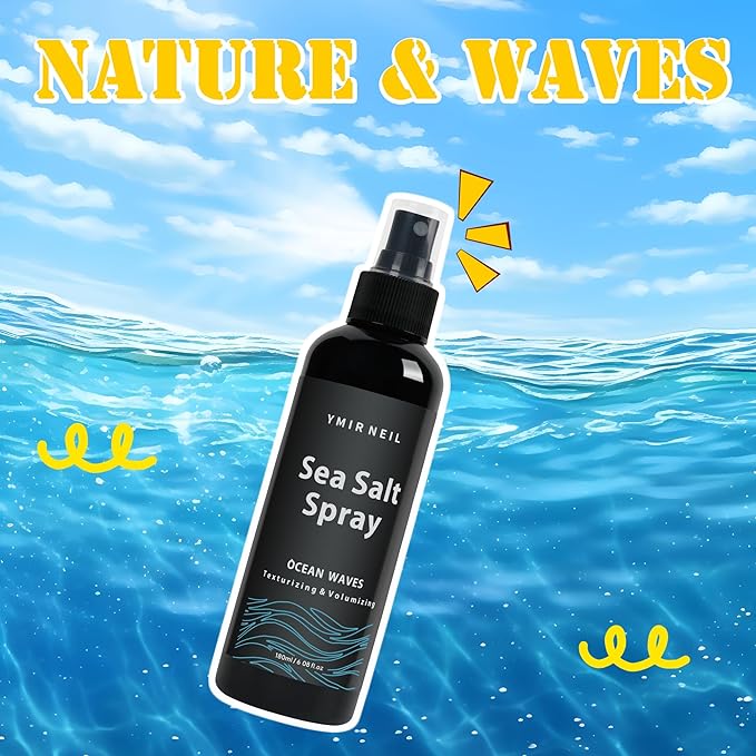 YMIR NEIL Natural sea salt spray for men,Texturizing,Volumizing,Beach Waves,fresh scent,6.0 fl oz,