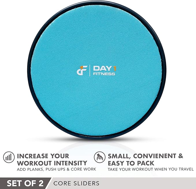 Core Sliders by Day 1 Fitness 2 Black/Mint,