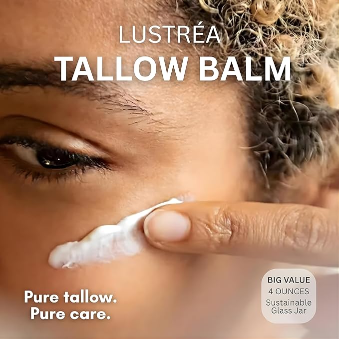 LUSTRÉA Whipped Tallow Cream for Face & Body 4oz | Grass Fed Beef Tallow Moisturizer | Face Cream for Dry Skin & Sensitive Skin | Beef Tallow Balm, Non-Greasy Daily Skincare (120 gram, Clean Cloud)