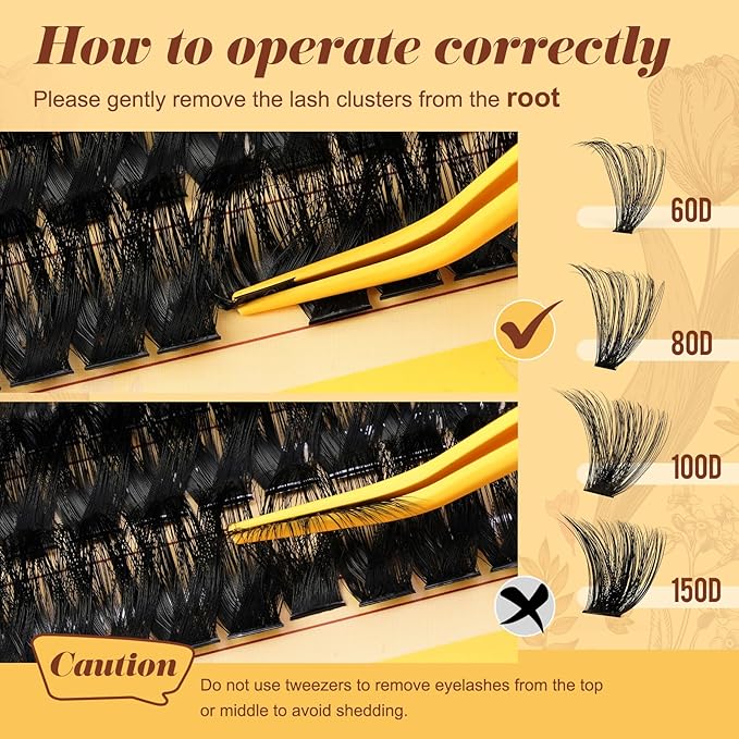 QUEWEL 426PCS Eyelash Clusters 60D+80D+100D+150D Wispy Lash Clusters 10-18mm Cluster Lashes Individual Lashes Clusters Reusable for Natural DIY Cluster Eyelash Extensions for Beginners