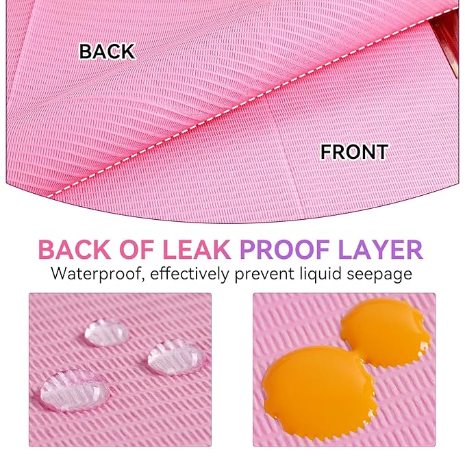 Makartt Disposable Nail Mats, 50 Pcs 3-Ply Absorbent Nail Table Pads with PE Backing, 18” x 13” Nail Desk Protection for Manicure Pedicure, Acrylic Gel Practice, Salon & Home DIY (Pink)