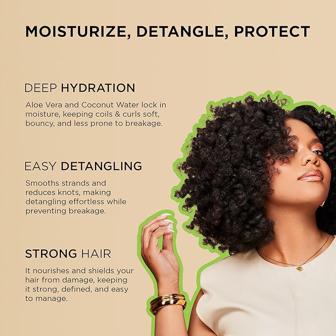 African Pride Moisture Miracle Pre-Shampoo Hair Detangler with Aloe & Coconut Water | Minimizes Breakage, Hydrates & Strengthens | Pre-Poo Treatment for Natural Coils & Curls | 12 oz.