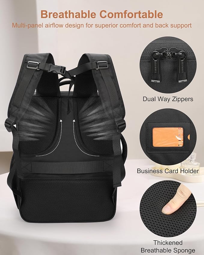 Relavel Makeup Backpack Extra Large Travel Train Case Professional Makeup Artist Kit Set Bag with 8 Clear Bags, Brush Storage Organizer Box with Dividers for Cosmetic Hair Tools Barber Supplies