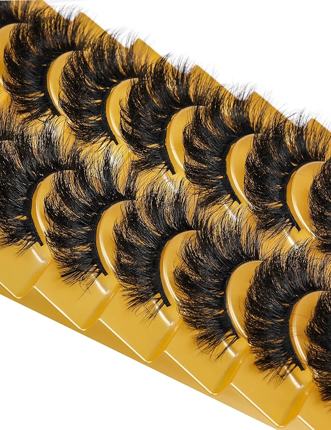 Eyelashes Mink Lashes Fluffy Natural Look False Lashes Wispy Full Eye Lashes 8D 20 mm Long D Curl Strip Eyelashes Pack 10 Pairs Reusable Fake Eyelashes That Look Like Extensions by Goddvenus