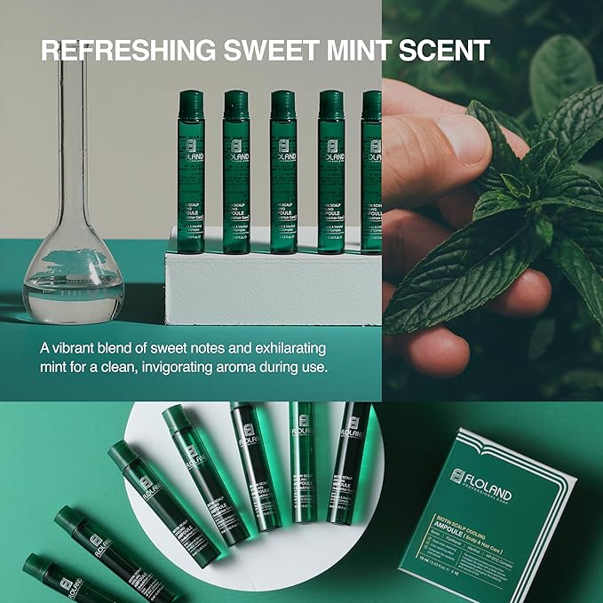 Korean Biotin Scalp Cooling Ampoule Serum (0.43 fl oz × 10) – Korean Hair Care Serum for Oily, Lightweight, Fast-Absorbing Texture Dry Treatment, Frizz Ease, Control Hair Repair, Perfume, Anti Frizz