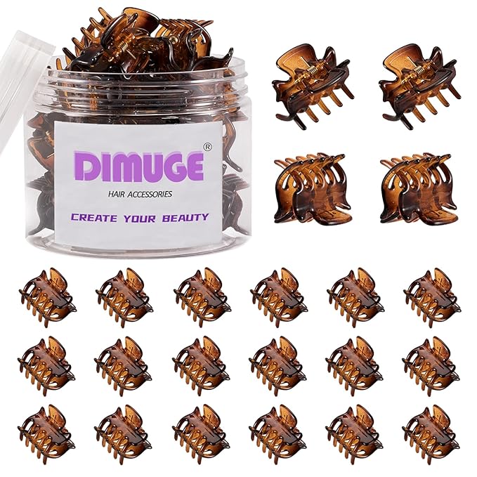 22 pcs Light Brown Small Hair Claw Clips for Women and Girls, 1.1 inch Medium to Small Hair Clips for Styling Sectioning, Clamp Hair Bangs, Keep in Side, Perfect Gifts.