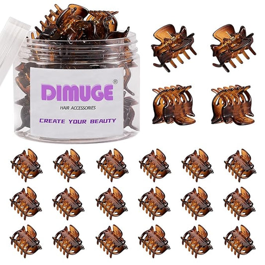 22 pcs Light Brown Small Hair Claw Clips for Women and Girls, 1.1 inch Medium to Small Hair Clips for Styling Sectioning, Clamp Hair Bangs, Keep in Side, Perfect Gifts.