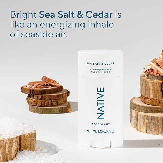 Native Sea Salt & Cedar Twin Pack Deodorant Bundle 2 x 2.3 oz