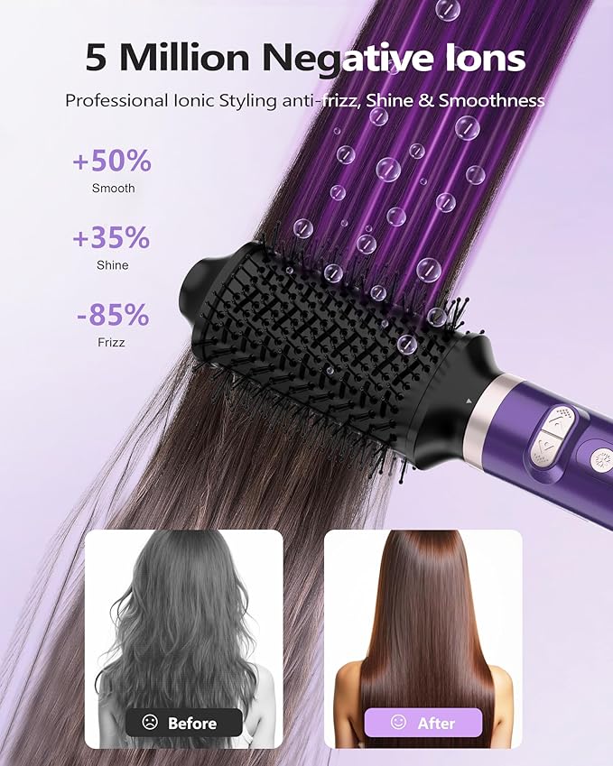 TASNEEM 7 in 1 Hot Air Styler with Auto-Wrap Curlers, Blow Dryer Brush, Ionic Hair Dryer, Straightener & Volumizing Brush, Styling Without Heat Damage, Travel Case, Frizz-Free Hair Styler
