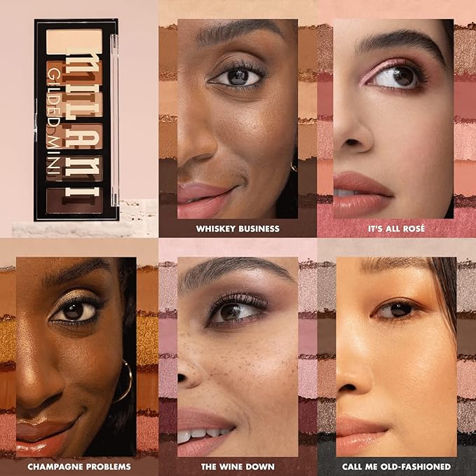 Milani Gilded Mini Eyeshadow Palette with 6 Matte & Shimmer Hues - It's All Ros√©