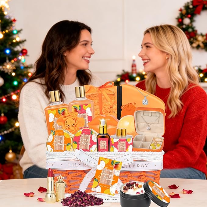 Valentines Day Gifts for Women Gift - 23-Piece Bath and Body Gift Basket Set for Women, Spa Gift Baskets, Bath Gift Set | Mothers Day Gifts for Mom, Christmas, Birthday, Holiday Gift Idea for Her