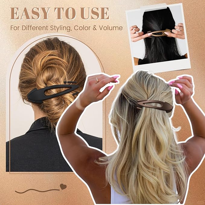 Flat Hair Clips for Women-8Pcs Large Matte No-Slip French Concord Claws, Accessories for Thick & Thin Hair (Neutral, Bundle)