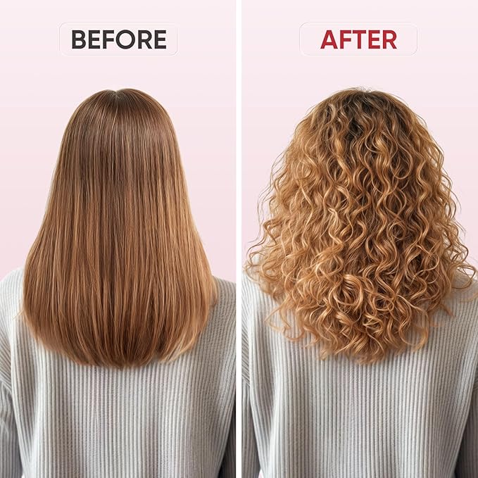 0.75 Inch Curling Iron, 5 Temperature Settings, Professional Spring Hair Iron for All Hair Types, Max 430℉ with Heat Resistant Mat (3/4 Inch Pink)