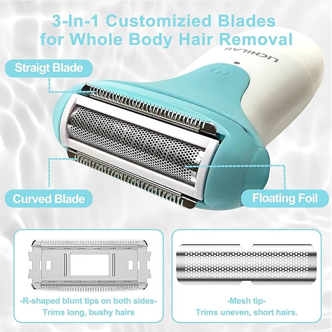 Painless Women's Electric Razor & Bikini Trimmer - Waterproof Cordless Foil Shaver for Body,Legs,Underarms & Bikini Line,Wet/Dry TikTok Viral Hair Removal,GREEN/O7UN