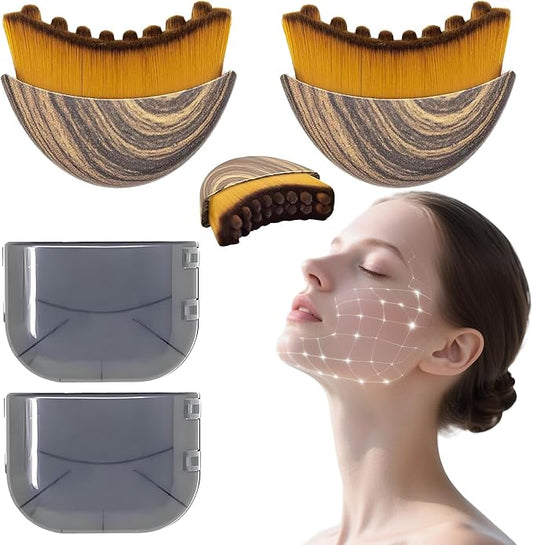Only Romee 1PCS Lymphatic Contour Face Brush - Ultra-Soft Facial Dry Brush for Lymphatic Drainage & Jawline Sculpting, Gentle Face Massager Tool for Puffiness Reduction, Skin & Glowing Complexion