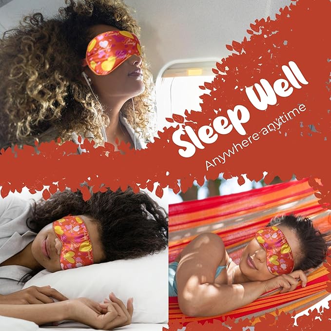 Luxury Sleep Mask – Soft, Lightweight & Ultra Comfort-Perfect for Light Blocking Wake up Radiant-Orange