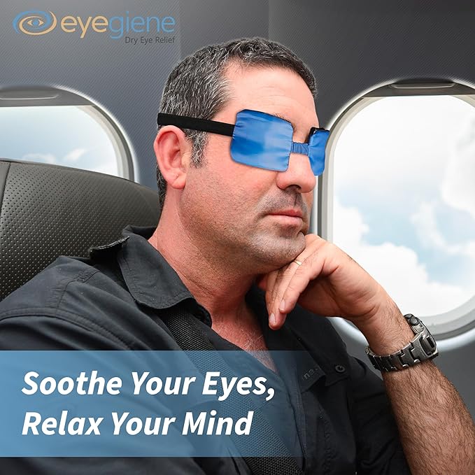 EYEGIENE System - Self Heating Eye Mask – Warm Compress for Eyes, Multi-Use Heat Treatment for Dryness, Fatigue, Styes, Blepharitis, Portable Heated Eye Mask for Dry Eyes, 10 Pair Wafers & 1 Mask