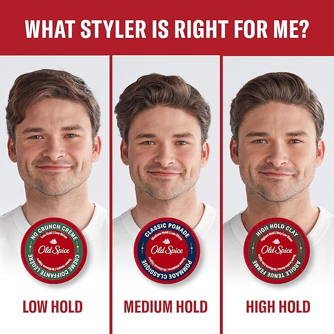 Old Spice Classic Pomade for Men, Medium Hold, Low Shine, Men's Hair Styling, 2.22 Oz
