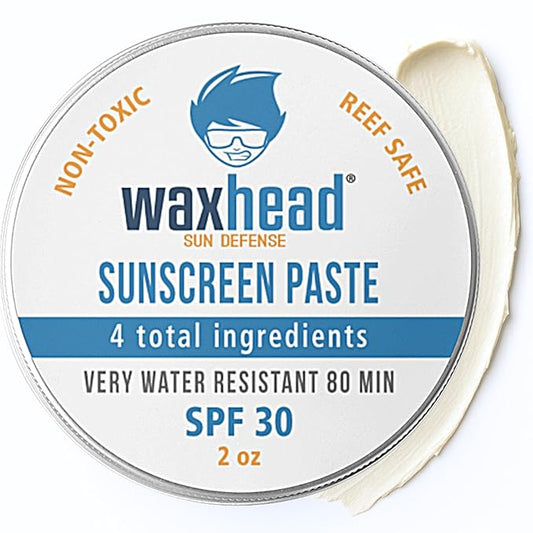 Waxhead Zinc Oxide SPF 30 Face & Nose - Mineral Sunscreen, Reef Safe Sunscreen Travel Size, Biodegradable Coral Friendly Paste, Kids Adult Sensitive Skin, Water Resistant 80 Min, 2oz