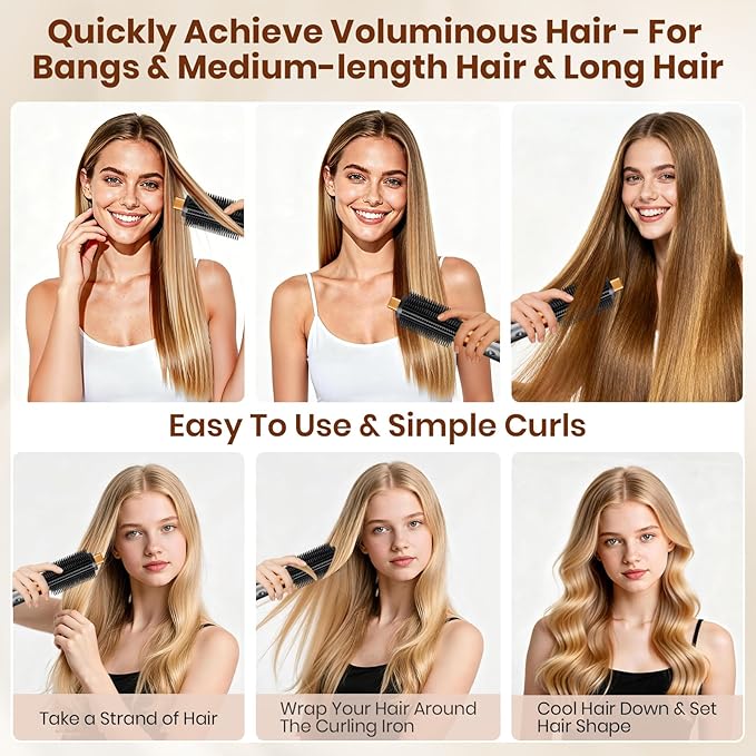 Upgraded Large Round Volumizing Brush Attachment for Dyson Airwrap HS01/05/08 Attachments for Women,Round Volumizing Airwrap Brush Accessories for Dry Fast Smooth,Big Dry Curls Volume