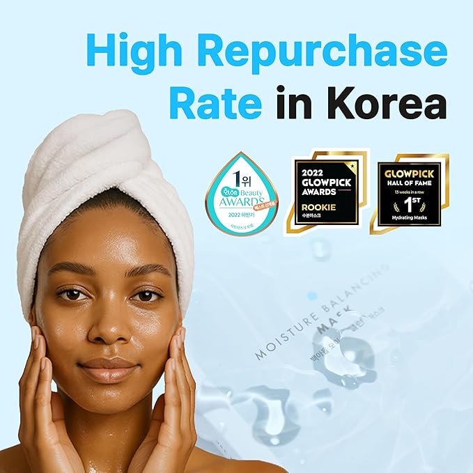 Baegayul Balancing Face Mask Sheet - Korean Facial Mask for Hydrating & Soothing Sensitive Skin, Herbal Essence & Hyaluronic Acid, Korean skincare, Mask for instant Moistureizing, Glow [ 10 Sheet ]