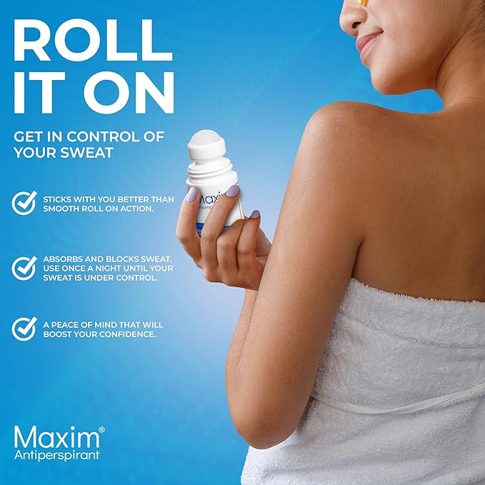 Maxim Clinical Strength Antiperspirant Deodorant for Women & Men, Anti-Sweat Deodorant, Prevent Sweat Armpits, Underarm Sweat Block Treatment, Protection to Keep Dry & Odor Free (4 Pack)