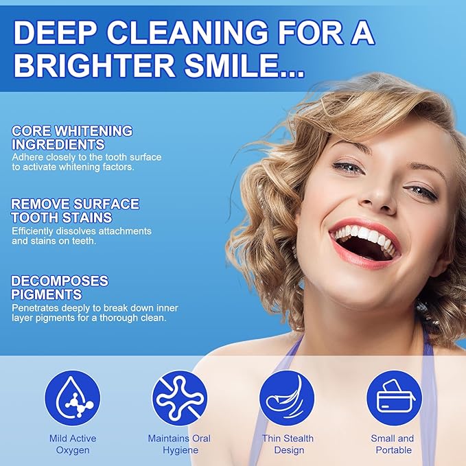 Sensitive Teeth Whitening Strips Kit - 28 Strips Whitener Safe Whitestrip,14 Treatments Sodium Hydroxide Teeth Whitener for Coffee, Wine, Tobacco, and Other Stains