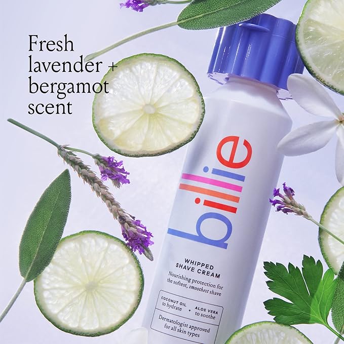 Billie Whipped Shave Cream - Lavender & Bergamot Scent - 6.5 fl oz (Pack of 12)